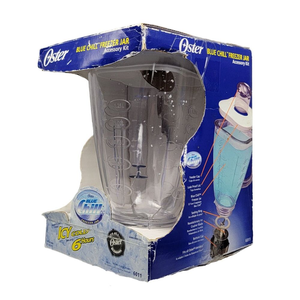 Oster 6011 Blue Chill 5-Cup Break-Resistant Plastic Freezer Jar Replacement NIB